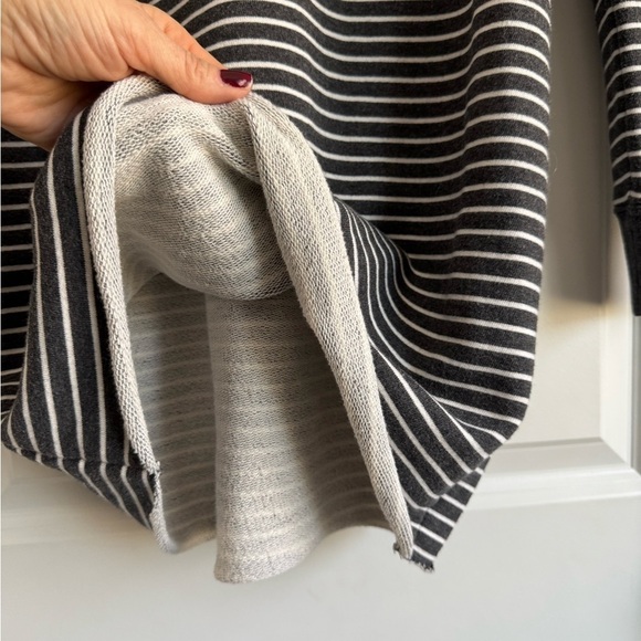 Abercrombie & Fitch Gray White Striped Tunic Sweatshirt Dress Cotton Pullover XS - Picture 7 of 10